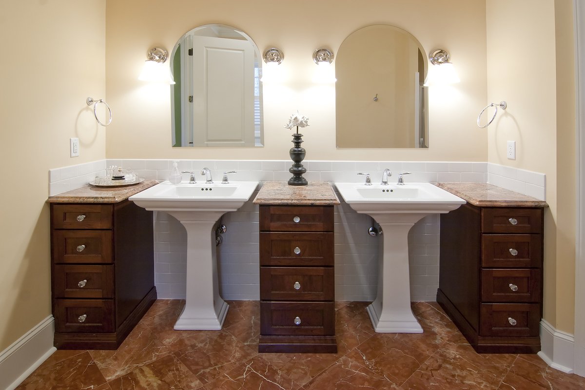 one or two sinks in bathroom