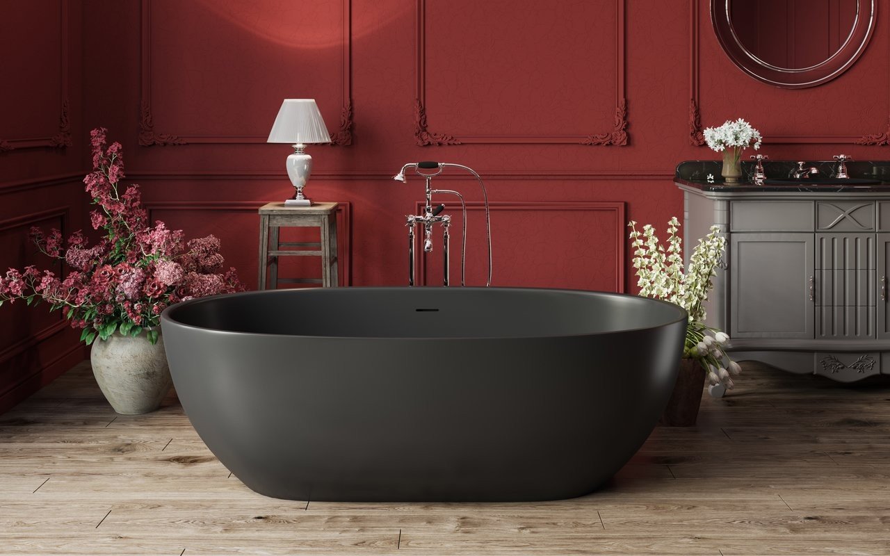 Aquatica Corelia-Black™ Freestanding Solid Surface Bathtub picture № 0