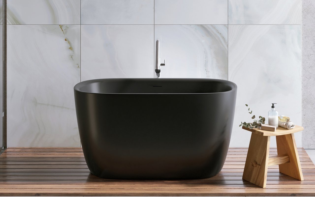 Aquatica Lullaby 2 Graphite Black Freestanding Solid Surface Bathtub picture № 0