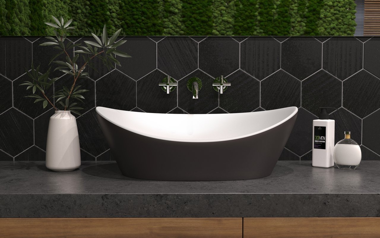 Aquatica Luna-Matte Grey Brown-Wht Stone Vessel Sink picture № 0