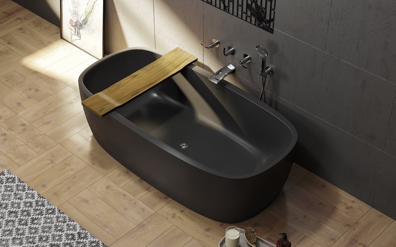 Aquatica Tidal Waterproof Teak Bathtub Tray picture № 0