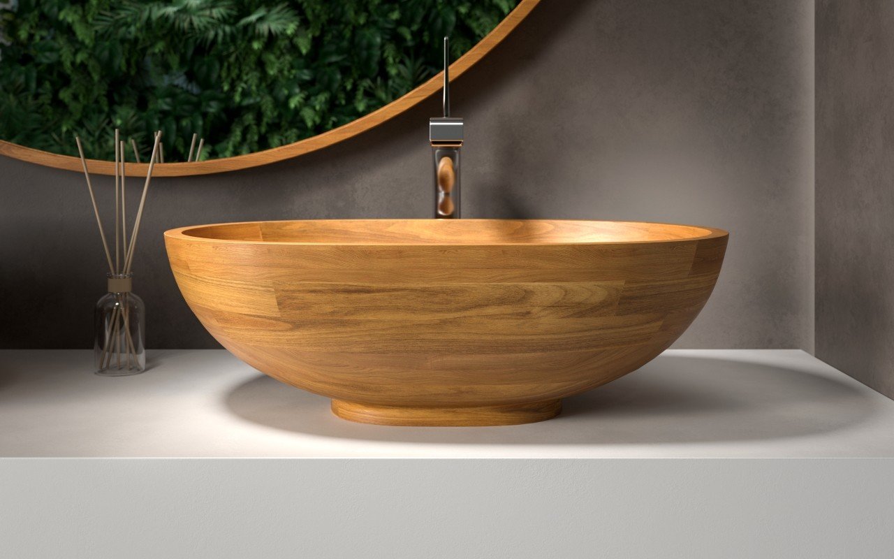 Aquatica Karolina Oak Wood Vessel Sink picture № 0