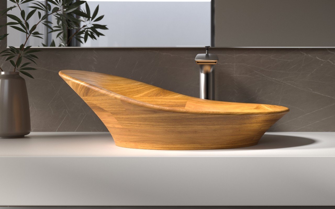 Aquatica Nanomorph Oak Wood Vessel Sink picture № 0