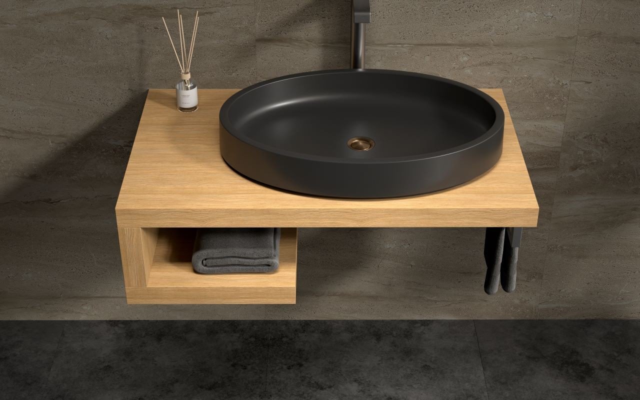 Aquatica Solace-Blck Oval Stone Bathroom Vessel Sink picture № 0