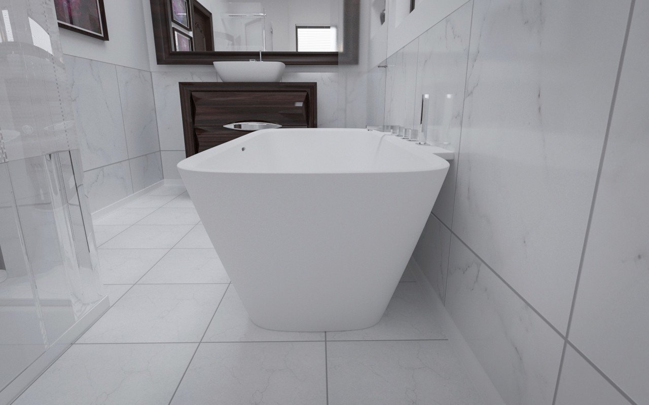 Aquatica Arabella-Wall™ Back To Wall Solid Surface Bathtub picture № 0