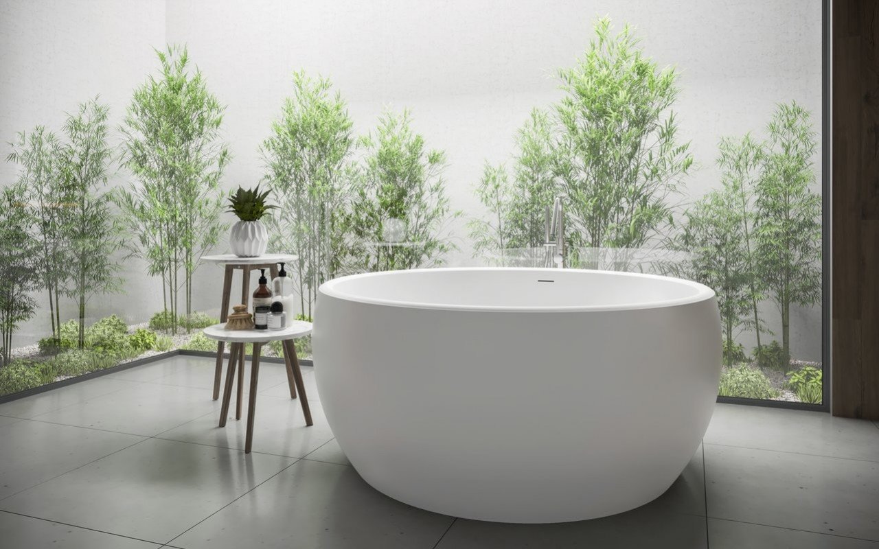 Aquatica Aura Round Freestanding Solid Surface Bathtub picture № 0