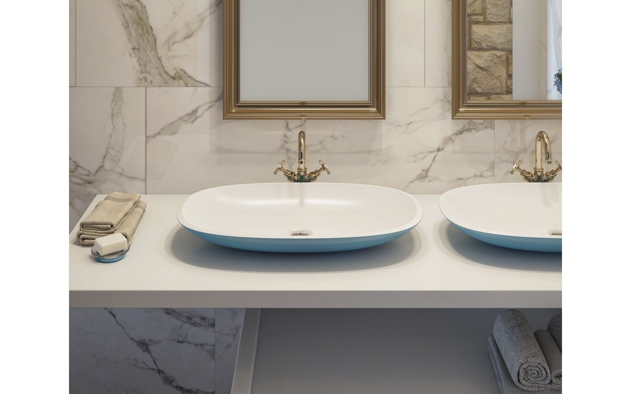 Aquatica Coletta-A Jaffa Blue-Wht Stone Bathroom Vessel Sink picture № 0