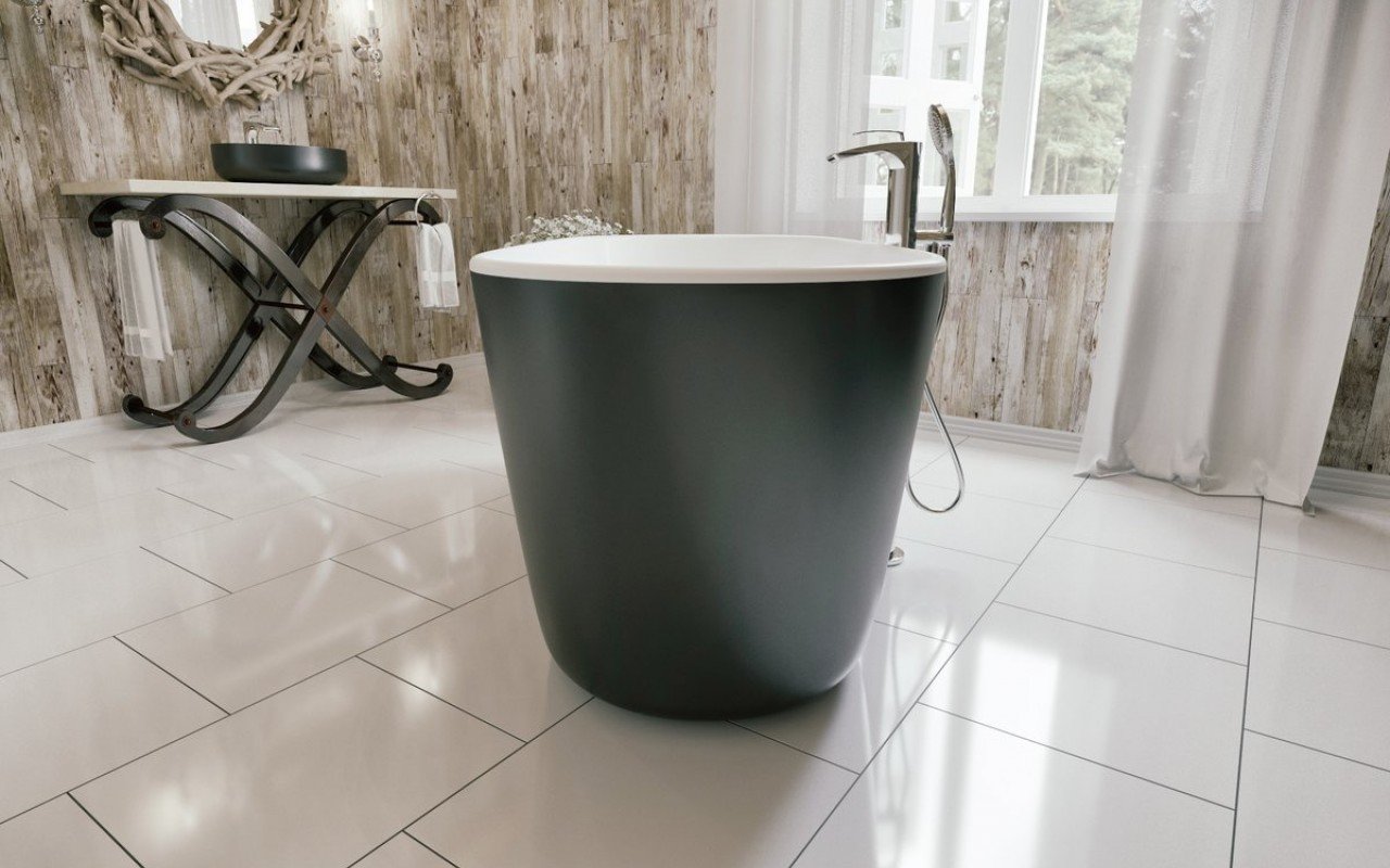 ᐈ 【Aquatica Lullaby-Blck-Wht™ Freestanding Solid Surface Bathtub】 Buy ...