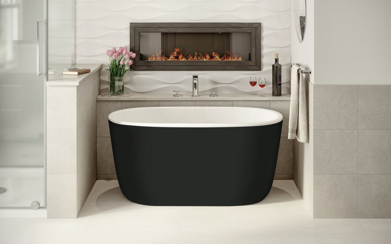 Aquatica Lullaby-Nano-Blck-Wht™ Small Freestanding Solid Surface Bathtub picture № 0