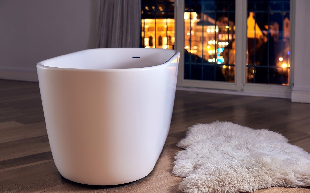 Aquatica Lullaby-Mini-Wht™ Freestanding Solid Surface Bathtub picture № 0