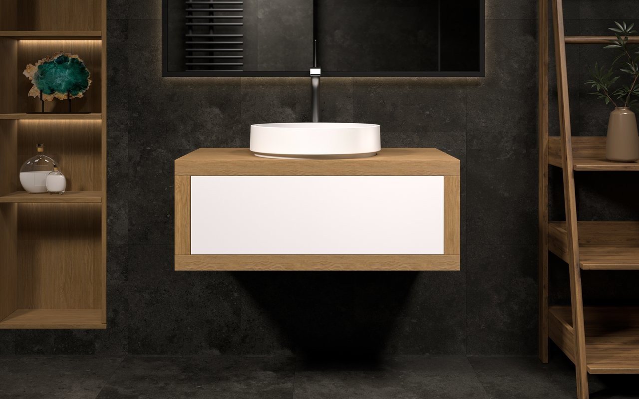 Aquatica Millennium-Wht 90 Stone And Wood Bathroom Vanity picture № 0