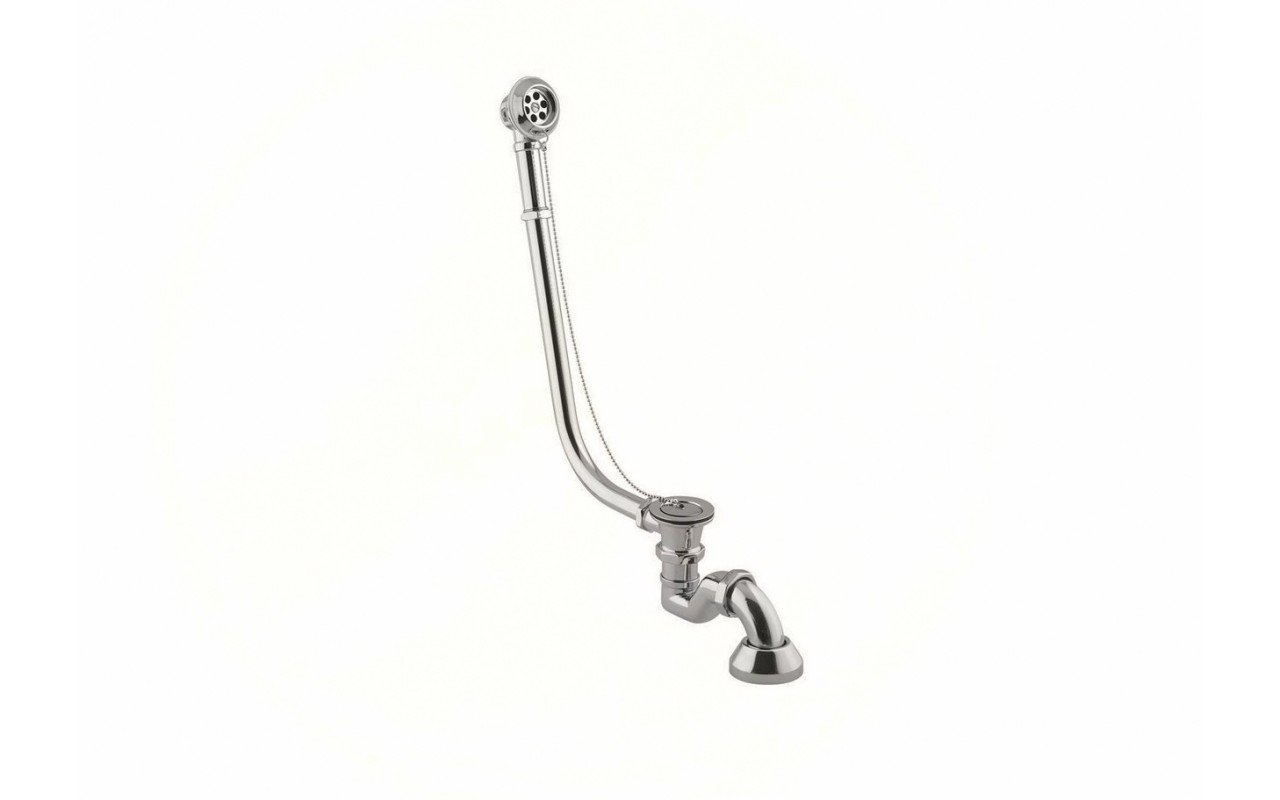 Retro series bath waste with plug and chain in Brushed Nickel picture № 0