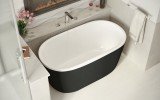 Lullaby Nano Black Wht Small Freestanding Solid Surface Bathtub by Aquatica (4 2) (web)