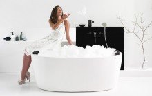 PureScape 174A Wht Freestanding Acrylic Bathtub 1200 1800