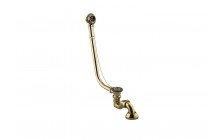 Retro series bath waste with plug and chain in old brass int 01