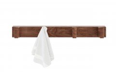 Aquatica Universal 19.75 Waterproof 4 Hook Wall Mounted American Walnut Wood Rack01