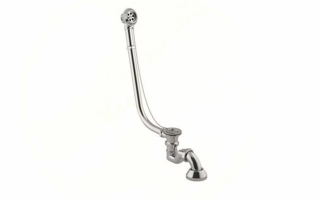 Retro bath waste with plug and chain in brushed nickel int 01 (web)