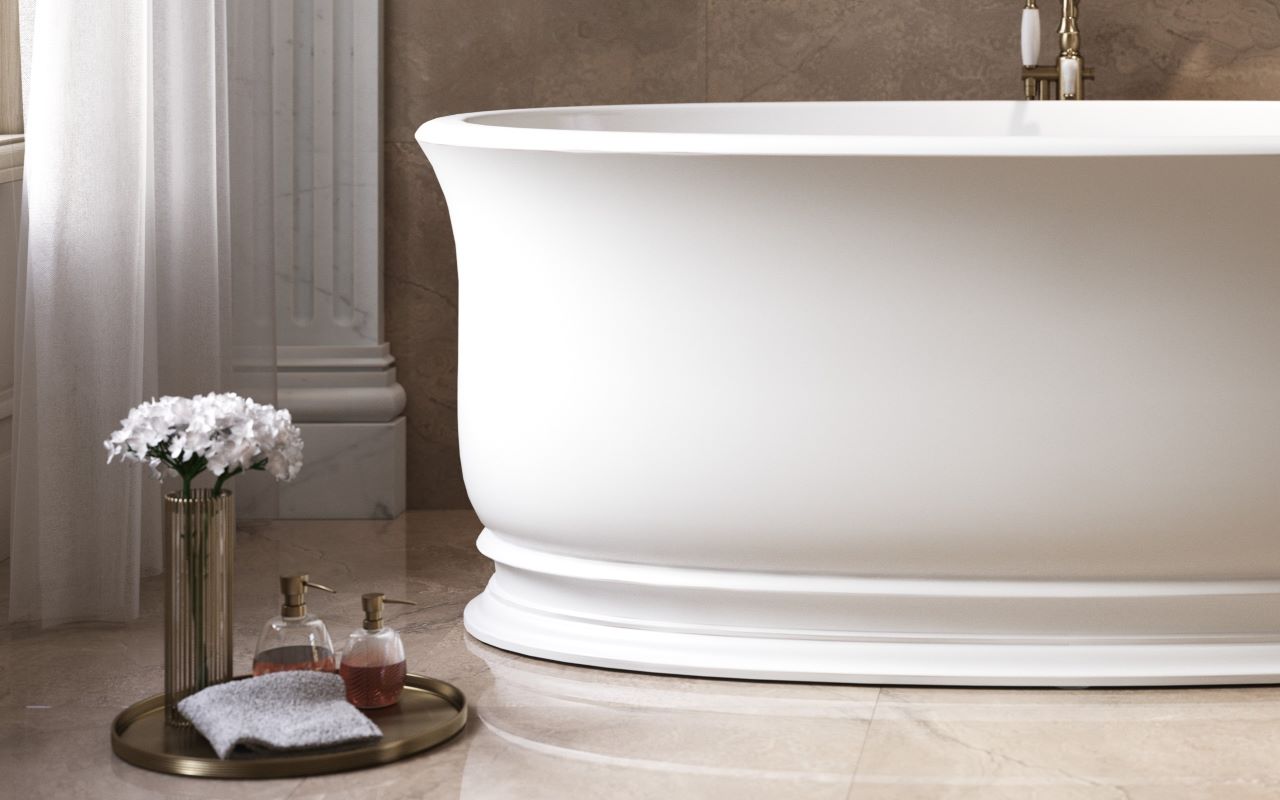 Aphrodite Wht Freestanding Solid Surface Bathtub01