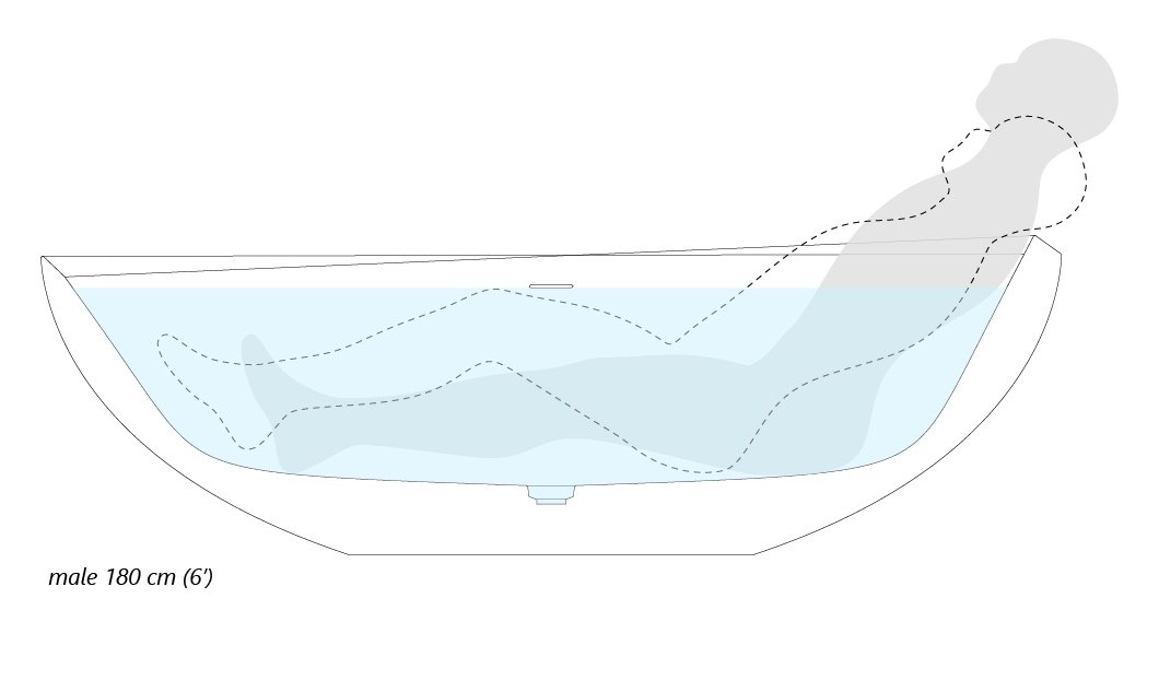 Aquatica Illusion Freestanding Solid Surface Bathtub Ergonomic Scheme03
