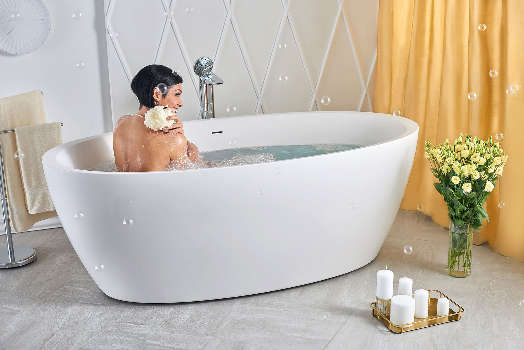 Aquatica Sensuality Wht Freestanding Solid Surface Bathtub