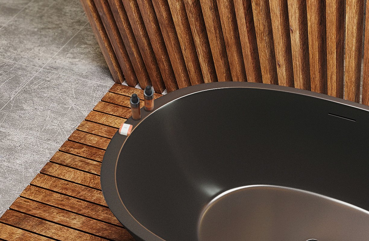 Spoon 2 Black Freestanding Solid Surface Bathtub thick wall 2 (web)
