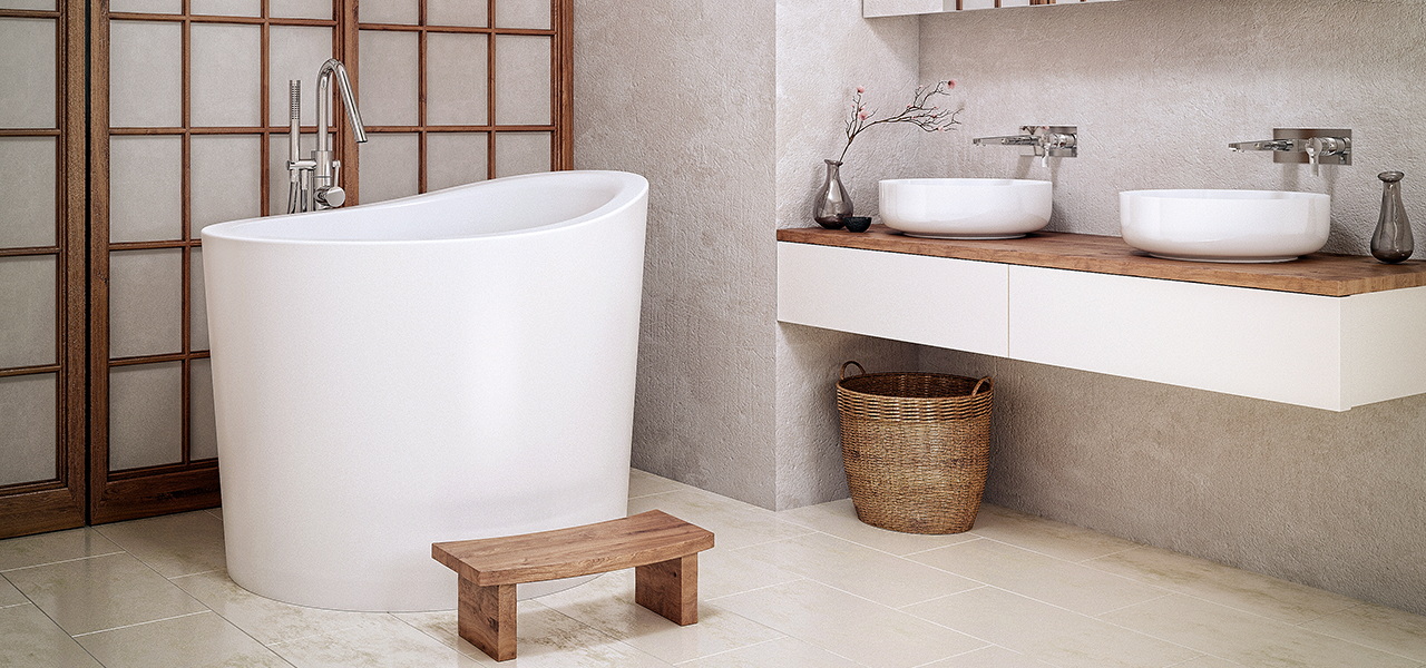 Aquatica True Ofuro Mini Freestanding Stone Japanese Soaking Bathtub (1) 600